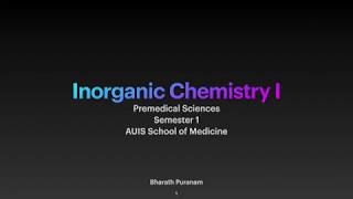 Introduction  Inorganic Chemistry I [upl. by Pike]