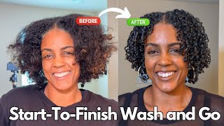 My Full Natural Haircare Wash Day Routine for Defined Curls  Wash and Go Tutorial [upl. by Kerek]