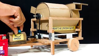 How to Make Wheat Thresher Machine from Cardboard at Home [upl. by Jed765]