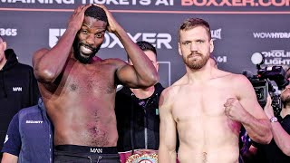 Lawrence Okolie vs David Light • FULL WEIGH IN amp FACE OFF  BOXXER amp Sky Sports Boxing [upl. by Edna]