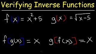 Verifying Inverse Functions  Precalculus [upl. by Ymmij]