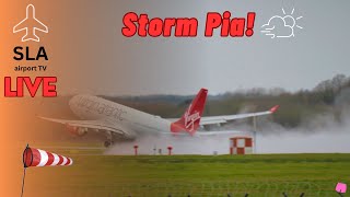 🔴  Storm PIA  Thurs 21st Dec 23  Goarounds sketchy landings and great piloting skills [upl. by Anon]