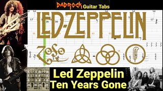 Ten Years Gone  Led Zeppelin  Guitar  Bass TABS Lesson [upl. by Karla]