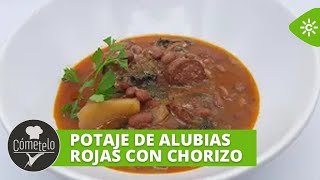 Cómetelo  Potaje de alubias rojas con chorizo [upl. by Vaden]