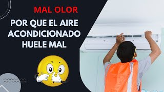 ¿Por que el aire acondicionado huele mal tiene mal olor [upl. by Akcirehs426]