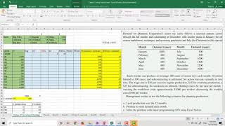 Production Planning with Excel Solver Example [upl. by Enailil]