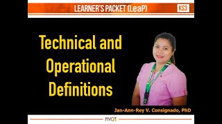 Technical and Operational Definitions  English 10 [upl. by Htebezile]