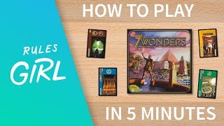 How to Play 7 Wonders in 5 Minutes  Rules Girl [upl. by Accemahs247]