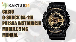 Jak ustawić Casio GShock GA110 instrukcja obsługi PL ustawienia zegarka [upl. by Frulla311]