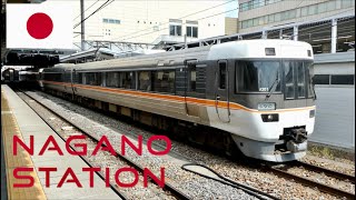 Trains in Japan At Nagano Station [upl. by Elleunamme]