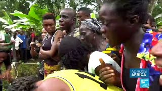 Cameroon anglophone crisis refugees mourn deaths [upl. by Ardnuas]