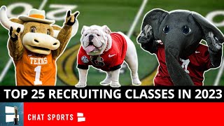 Top 25 College Football Recruiting Classes On 2023 National Signing Day Led By Alabama amp Georgia [upl. by Assirialc]