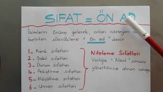 Sıfat ön ad nedir [upl. by Sclater]