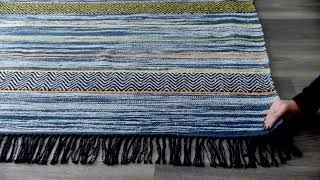 Tami Blue Striped Tassel Rug TLSTRIPBE [upl. by Wirth212]