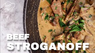 Classic Beef Stroganoff Recipe [upl. by Ateinotna]