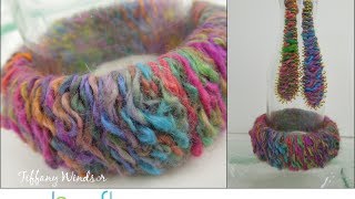 How to Make a Yarn Bracelet amp Coiled Wire Earrings by Tiffany Windsor [upl. by Kaitlin]