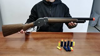 Winchester M1887 Shotgun Toy Unboxing 2023  Shell Ejecting Soft Bullet Toy Gun [upl. by Aliwt]