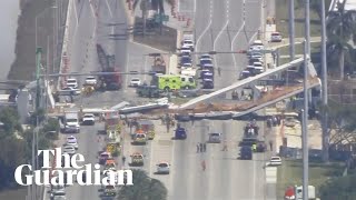 CCTV footage shows moment Florida bridge collapses [upl. by Enelav551]