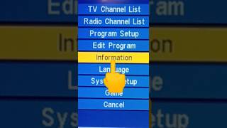 signal setting free dish set top box  बिना रिमोट के सिग्नल सेटिंग पर कैसे जाए information setting [upl. by Ahkihs]