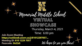 Memorial Middle School Showcase 2021 [upl. by Rustice]