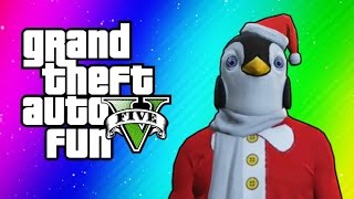 GTA 5 Online Funny Moments  Christmas DLC Santa Claus Delirious Penguin Mask Dance Moves [upl. by Anele]