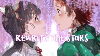 Nightcore  Rewrite the stars lyrics switching vocals [upl. by Elehcim]