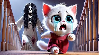 Kitten Home Alone😹 and Scary Female Ghost👻cats cutecat catlover [upl. by Gimble169]