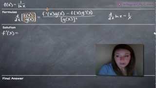 Derivatives of Natural Logs ln Example 2 KristaKingMath [upl. by Joed]