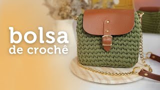 Bolsa de crochê com fio de malha  por Ju quem fez [upl. by Sigvard]