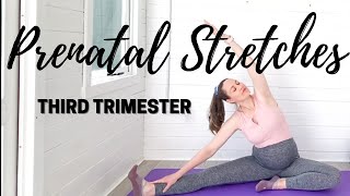 MY THIRD TRIMESTER PREGNANCY STRETCH ROUTINE  Prenatal Stretches  LEMon Yoga [upl. by Golter]