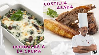 ESPINACAS a la crema  COSTILLA asada con piña ¡Recetas con ARGUIÑANO [upl. by Lawrence]