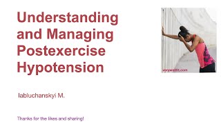 Understanding and Managing Postexercise Hypotension [upl. by Teri]