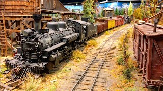 The Best and Most Detailed Large Scale Model Railroad layout in the World Wide Angle camera [upl. by Latrena768]