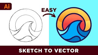 Adobe Illustrator Tutorial  Create Logo from Sketch to Vector [upl. by Thetes]