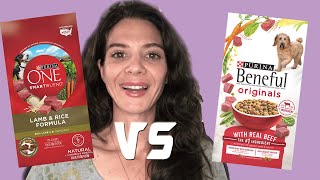 Dog food review Purina One vs Purina Beneful [upl. by Ecnarepmet]