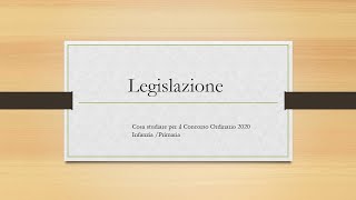 Legislazione Scolastica  tutte le leggi da studiare [upl. by Olyhs]