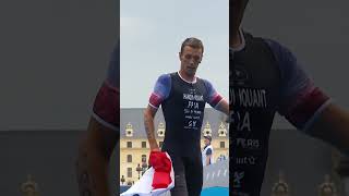 Finishing strong 🥋💥 ParalympicTRI Paratriathlon Triathlon paris2024 shorts [upl. by Bohner]