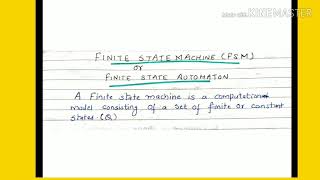 Finite Automata Finite State Machine  lecture7 toc [upl. by Anawk]