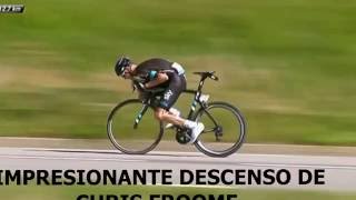 IMPRESIONANTE VELOCIDAD EN EL DESCENSO DE CHRIS FROOME EN LA ETAPA 8 DEL TOUR DE FRANCIA [upl. by Lemrac]