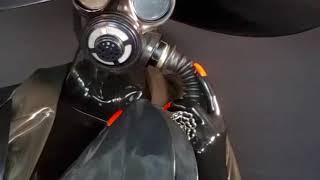 Breath Control With Latex Gasmask [upl. by Readus339]