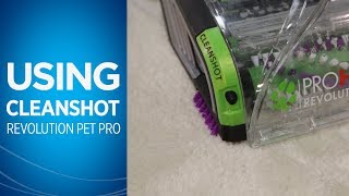 How to use Cleanshot on theProHeat 2X® Revolution™ Pet Pro Carpet Cleaner  BISSELL [upl. by Enirhtac]