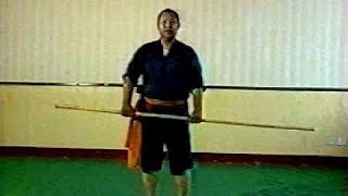 Shaolin Kung Fu weapon basic staff moves [upl. by Simonsen]