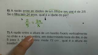 Razão e Proporção  Resolução da Atividade do 7° ano [upl. by Ing]