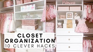 NURSERY ORGANIZATION  10 Clever Closet HACKS DIY Closet Makeover [upl. by Ayrolg436]