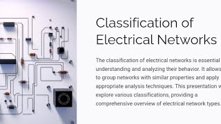 Classification of Electrical Networks  Network analysis [upl. by Ellerey]