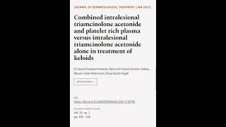 Combined intralesional triamcinolone acetonide and platelet rich plasma versus intral  RTCLTV [upl. by Roman404]