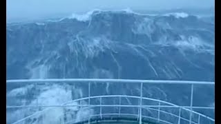 Cruise ship smashed by 100 FeeT wave in the North Sea [upl. by Ecidna871]