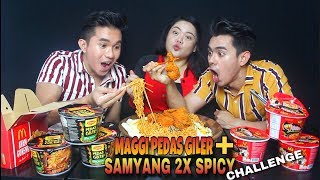 MAGGI PEDAS GILER  SAMYANG 2X SPICY CHALLENGE [upl. by Belmonte693]