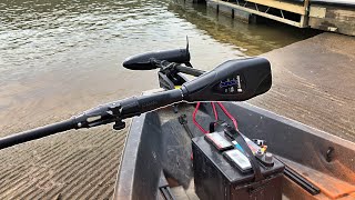 KAYAK TROLLING MOTOR Newport Vessels 55lb thrust on Nucanoe Frontier 12 [upl. by Enileuqkcaj]