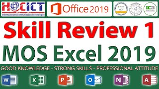 MOS Excel 2019 Skill Review 1  HOCICTs Questions  MOS Excel 2019 Practice Exam [upl. by Tterrej]